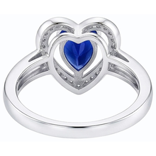Round Natural Earth Mined Diamond Ring Pear Cut Blue Sapphire Heart Style 3 Carats