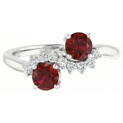 Round Natural Earth Mined Diamond Ruby Stone Ring 2.40 Carats White Gold 14K Jewellery