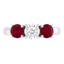 Round Natural Earth Mined Diamond Ruby Stone Ring 2.40 Carats White Gold 14K Jewellery