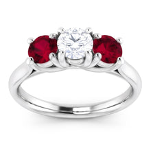 Round Natural Earth Mined Diamond Ruby Stone Ring 2.40 Carats White Gold 14K Jewellery