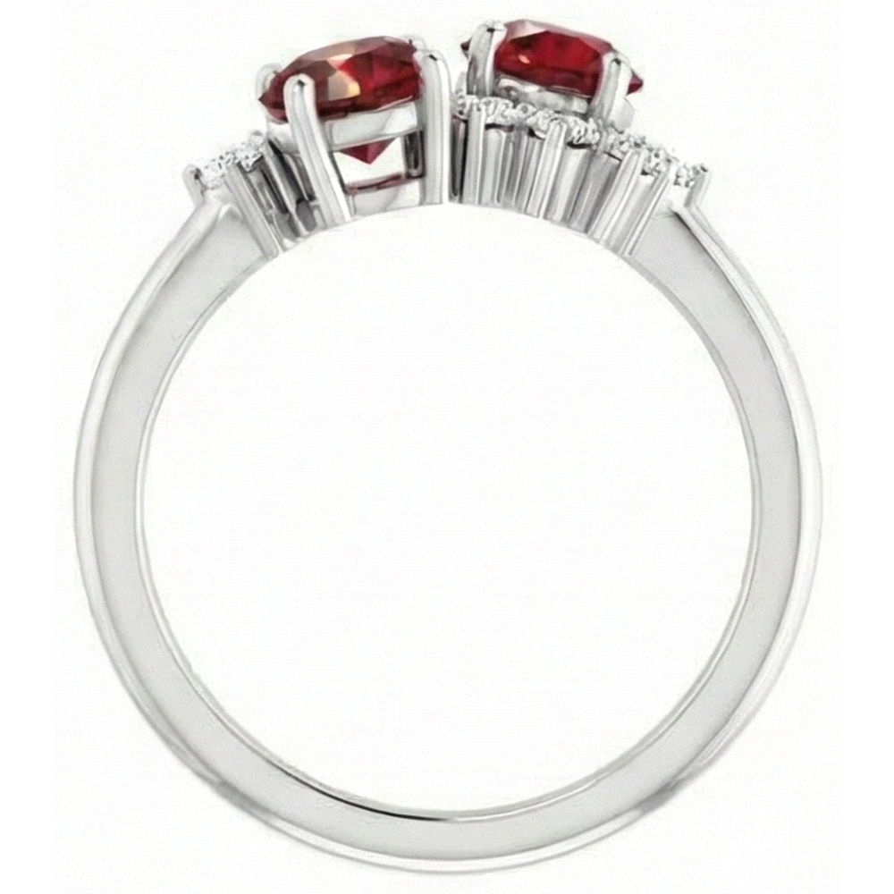 Round Natural Earth Mined Diamond Ruby Stone Ring 2.40 Carats White Gold 14K Jewellery