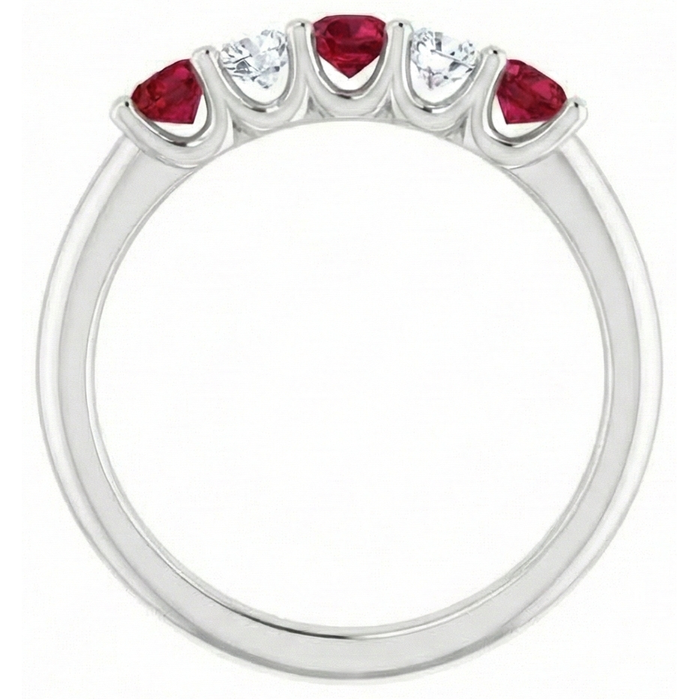 Round Natural Earth Mined Diamond Ruby Stone Ring 2 Carats White Gold 14K Jewellery