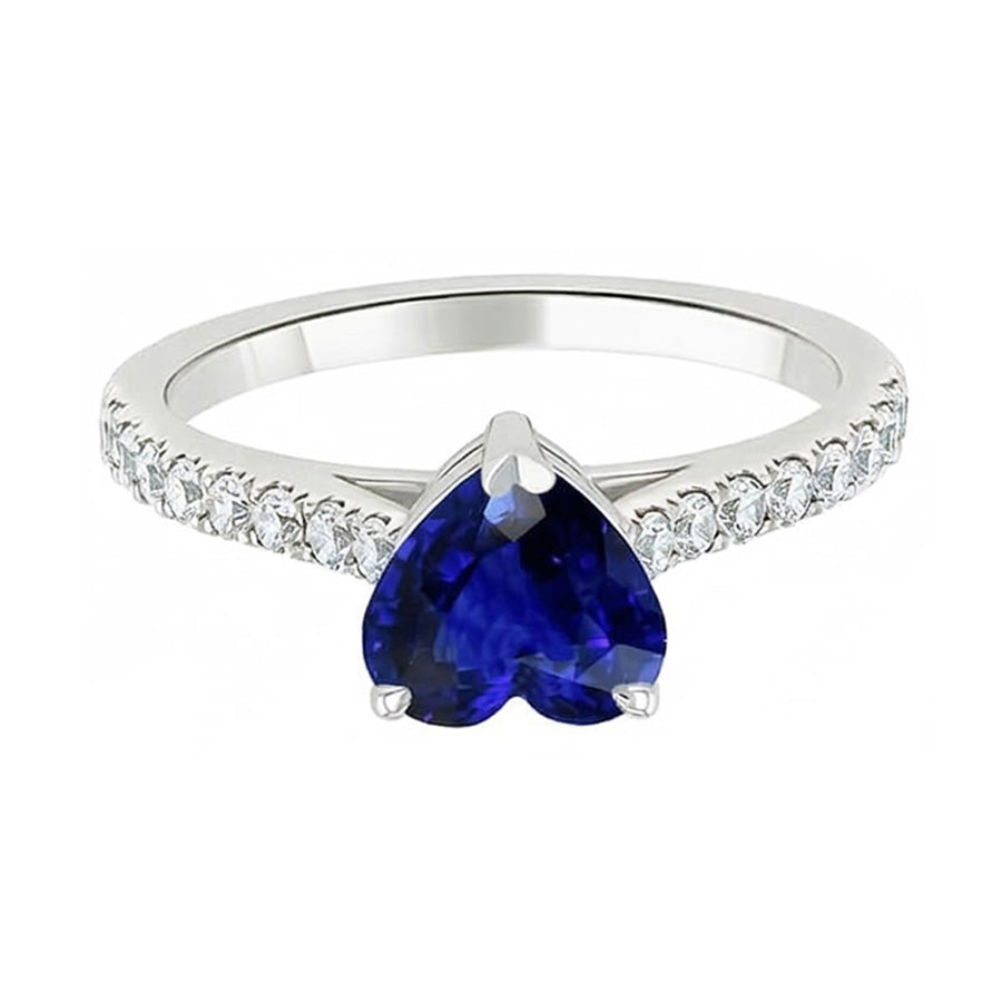 natural round sapphire 2.50ct ring top view