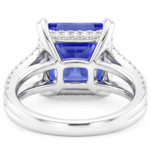 Round Natural Earth Mined Diamond Srilankan Sapphire Ring Split Shank 5 Carats Womens Gold