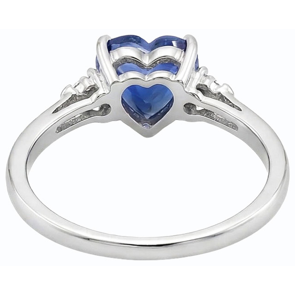 natural round sapphire 1.75ct ring front view