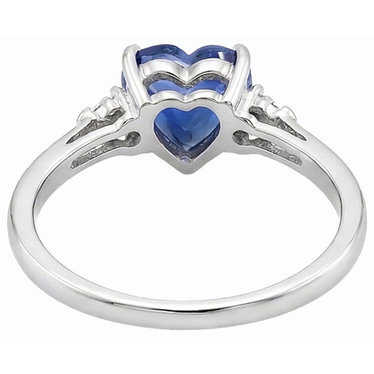 natural round sapphire 1.75ct ring front view