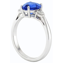 natural round sapphire 1.75ct ring three quarter angle