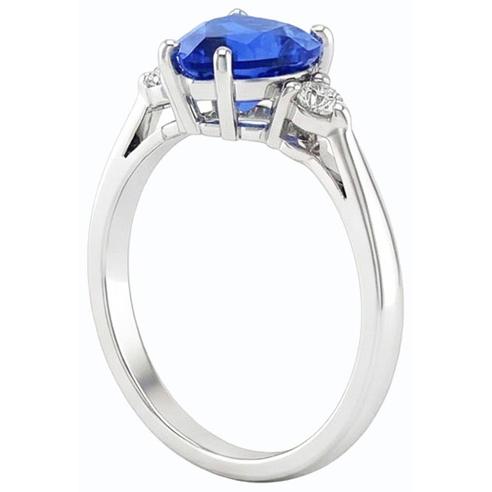 natural round sapphire 1.75ct ring three quarter angle