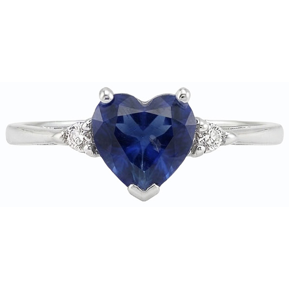 natural round sapphire 1.75ct ring profile view