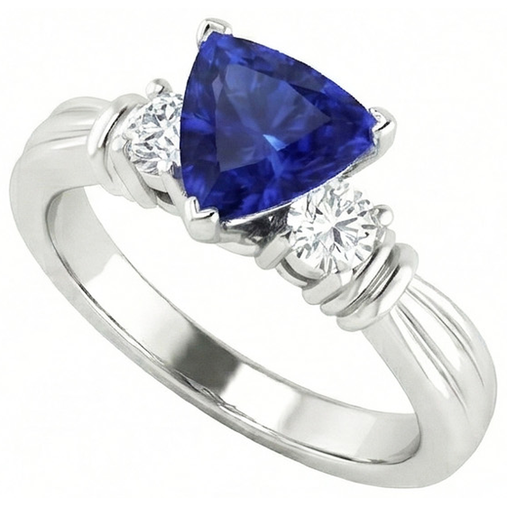 natural round sapphire 1.75ct ring close up detail