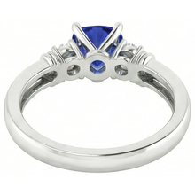natural round sapphire 1.75ct ring profile view