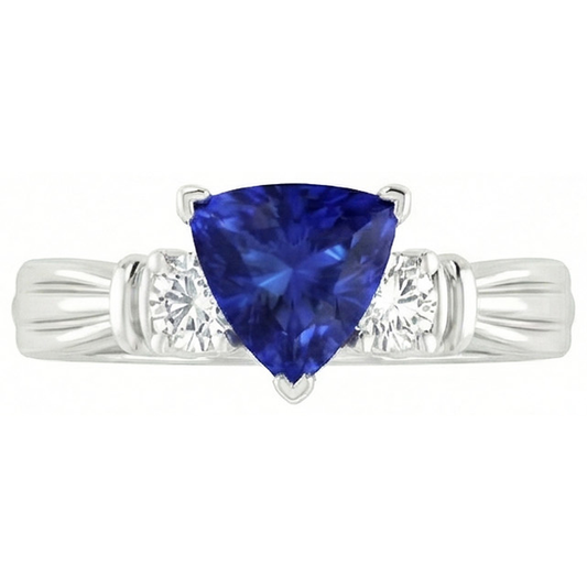 natural round sapphire 1.75ct ring side angle
