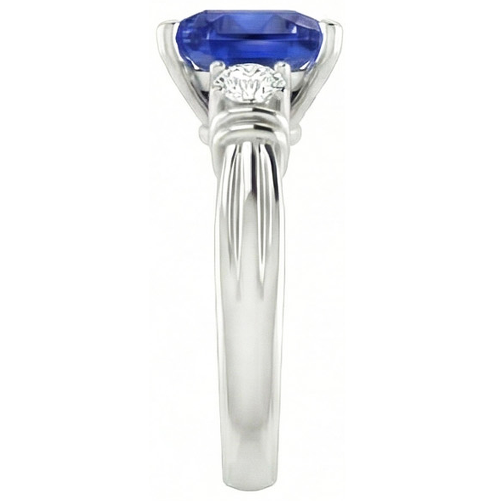 natural round sapphire 1.75ct ring top view
