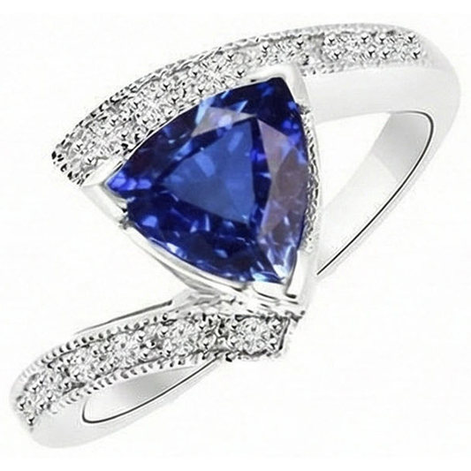 natural round sapphire 3ct ring side angle