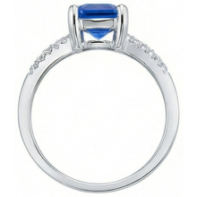 Round Natural Earth Mined Diamond Wedding Ring Blue Sapphire Split Shank 2 Carats
