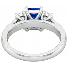 Round Natural Earth Mined Diamond Women's Ring 1.25 Carats Ceylon Sapphire U Prong Setting