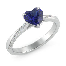 natural round sapphire 2ct ring front view