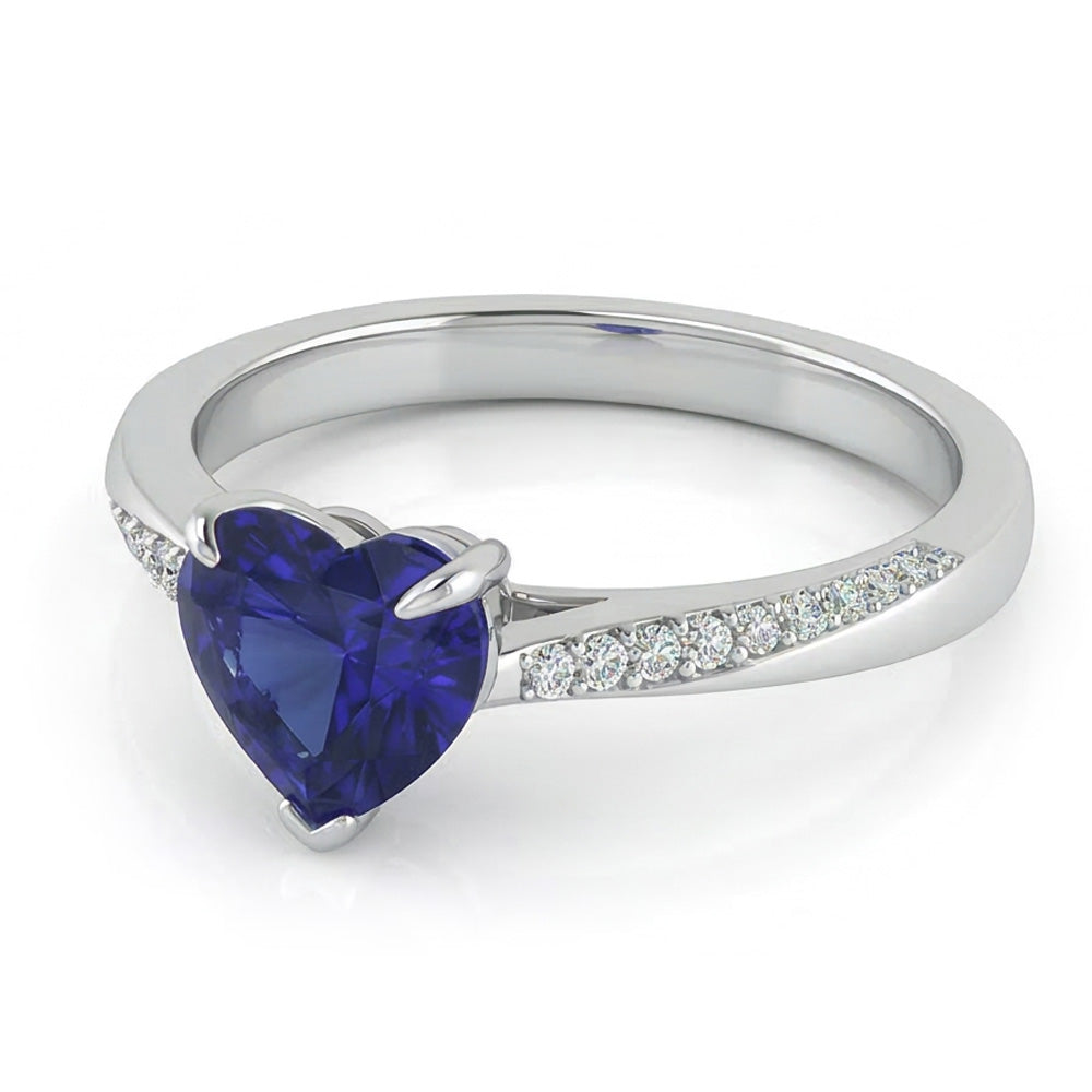 natural round sapphire 2ct ring side angle