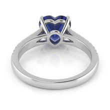 natural round sapphire 2ct ring profile view