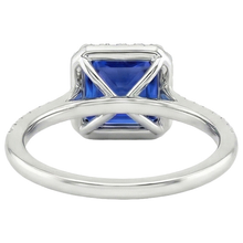 Round Natural Earth Mined Diamond & Blue Sapphire Engagement Ring With Accents 6 Carats