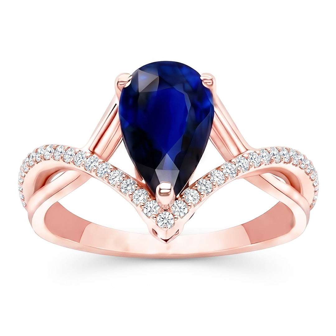 Round Natural Earth Mined Diamond & Oval Blue Sapphire Engagement Ring 4.50 Carats Gold