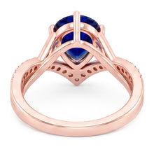 Round Natural Earth Mined Diamond & Oval Blue Sapphire Engagement Ring 4.50 Carats Gold