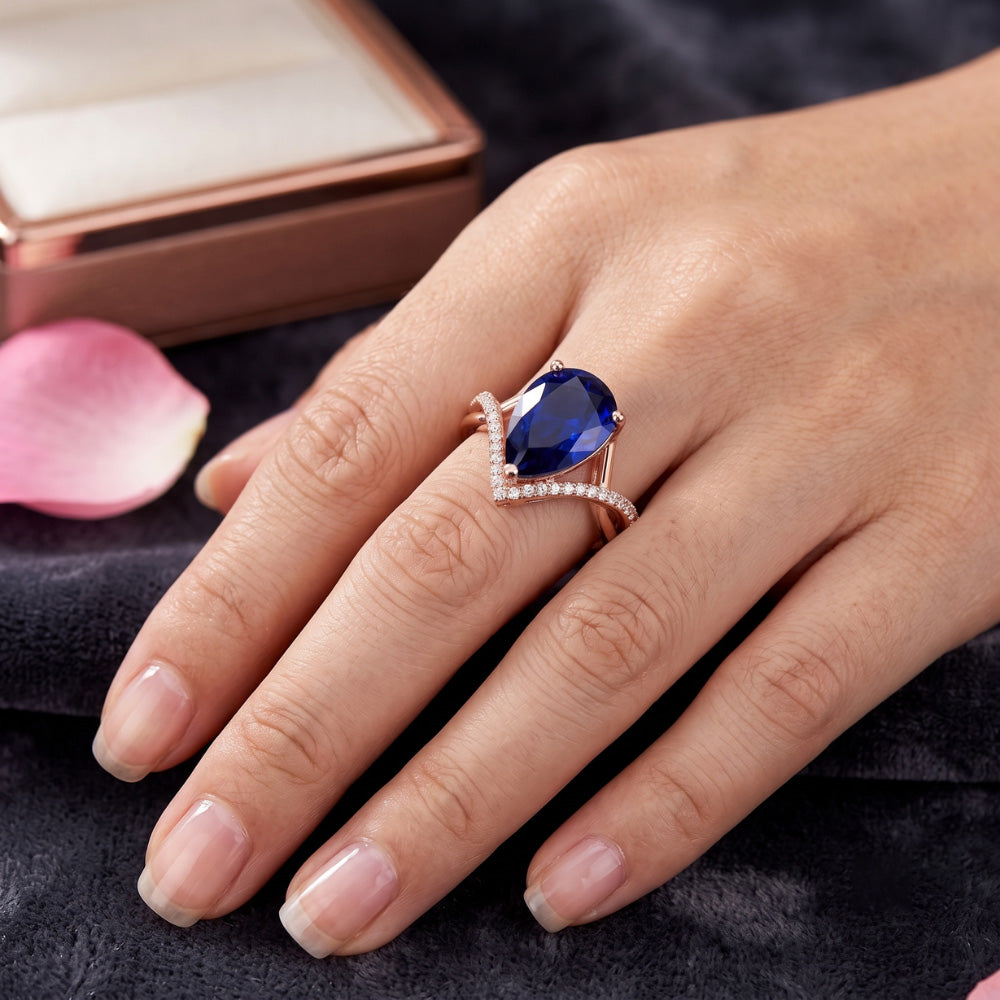 Round Natural Earth Mined Diamond & Oval Blue Sapphire Engagement Ring 4.50 Carats Gold