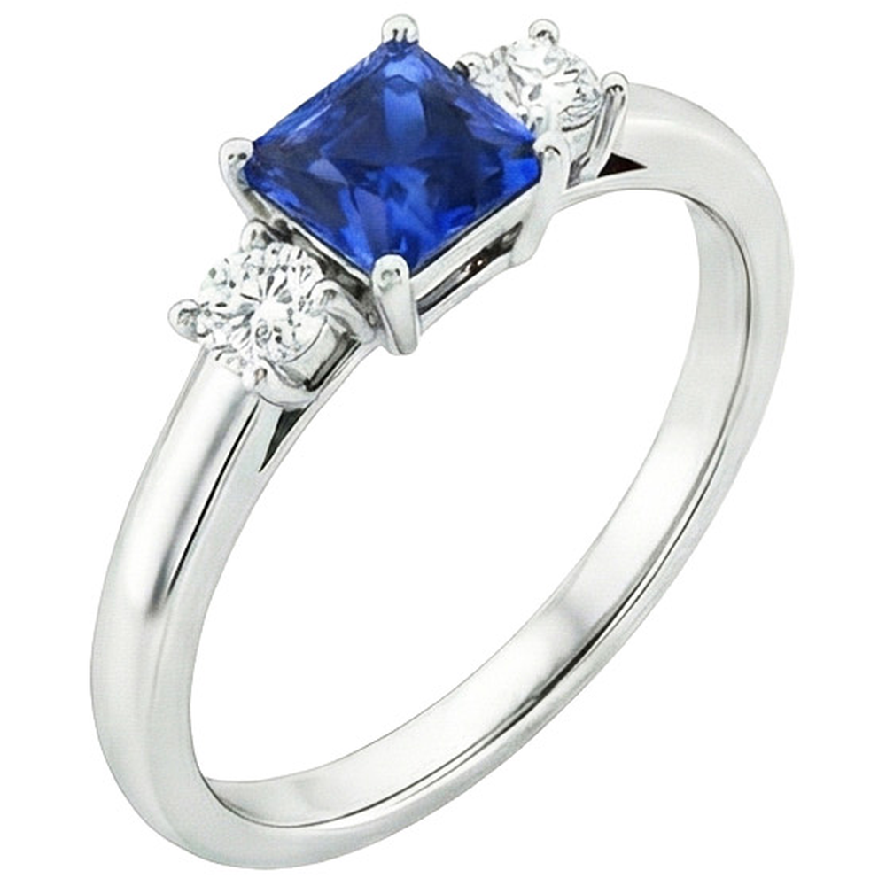 natural round sapphire 1.25ct ring close up detail