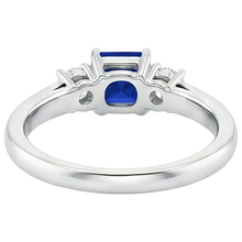 natural round sapphire 1.25ct ring on white background