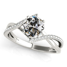 Round Natural Old Cut Diamond Ring Twisted Prong Split Shank 3.50 Carats