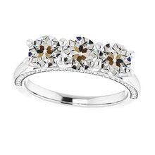 Round Natural Old Miner Diamond Engagement Ring 4 Prong Set 7 Carats