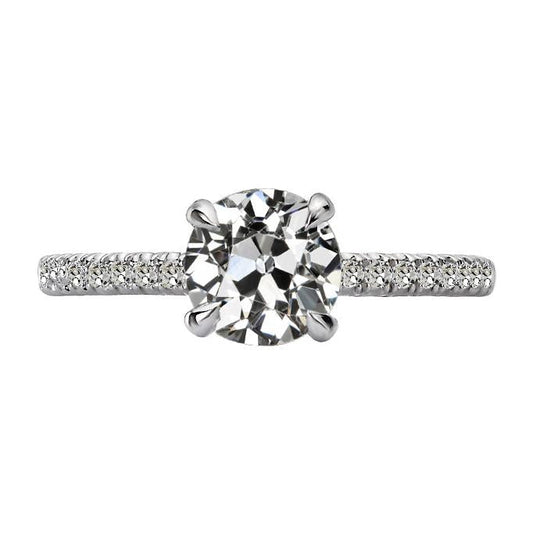 Round Old Cut Genuine Diamond Anniversary Ring Prong Set 4.50 Carats