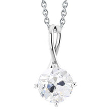 Round Old Cut Genuine Diamond Pendant Jewelry 2.50 Carats Prong Set