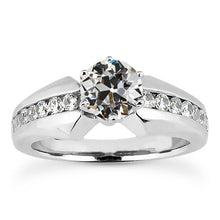 Round Old Cut Genuine Diamond Ring 6 Prong Channel Set 5 Carats Gold Jewelry