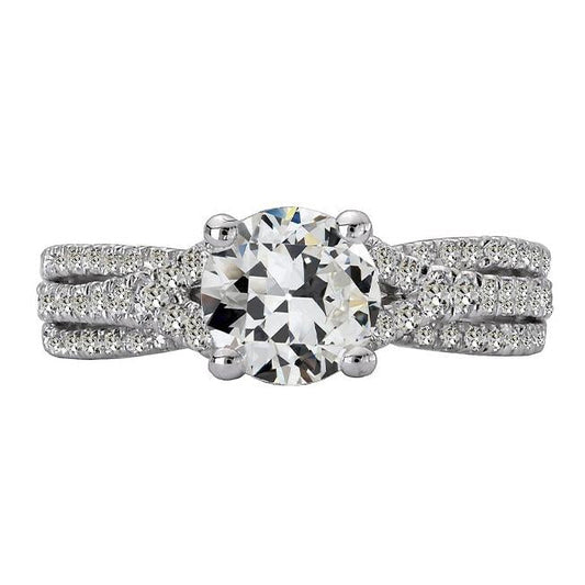 Round Old Cut Genuine Diamond Ring Ladies Jewelry Gold 7.50 Carats