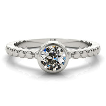 Round Old Cut Genuine Diamond Solitaire Ring Bezel Set Gold 1.50 Carats