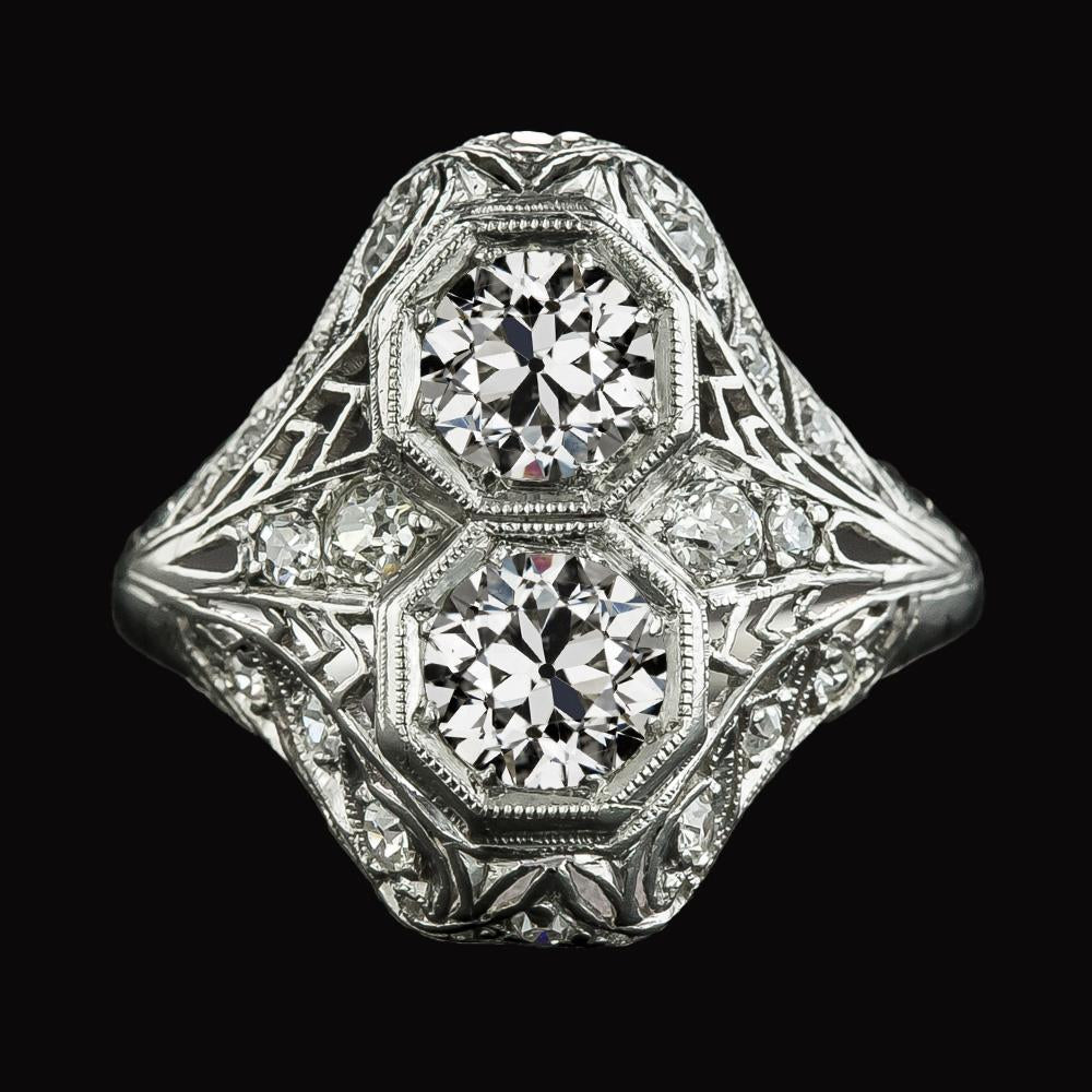 Round Old Cut Genuine Diamond Wedding Ring Milgrain Antique Style 4.25 Carats