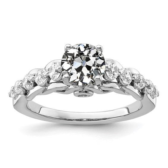 Round Old Cut Natural Diamond Anniversary Ring 3 Carats Ladies Jewelry