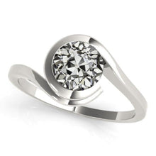 Round Old Cut Natural Diamond Solitaire Ring Twisted Shank 2 Carats