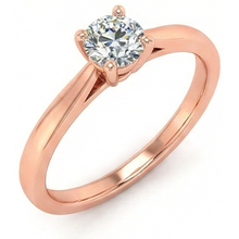 Round Old Cut Natural Earth Mined Diamond Solitaire Ring Prong Tapered Shank 0.75 Carats