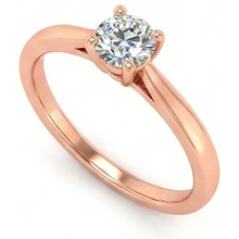 Round Old Cut Natural Earth Mined Diamond Solitaire Ring Prong Tapered Shank 0.75 Carats
