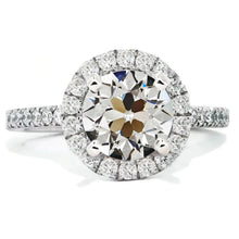 Round Old Cut Real Diamond Halo Anniversary Ring Pave Set 7 Carats