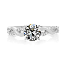 Round Old Cut Real Diamond Wedding Ring Twisted Shank 3.50 Carats