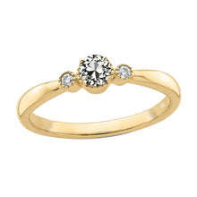 Round Old European Genuine Diamond 3 Stone Ring Tapered Shank 1.50 Carats