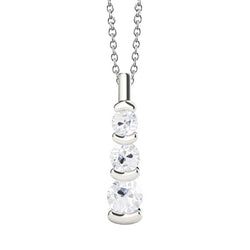 Round Old Mine Cut Diamond Pendant & Chain Half Bezel Set Real 1.50 Carats