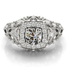 Round Old Mine Cut Genuine Diamond Halo Ring Antique Style 4.25 Carats