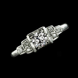 Round Old Mine Cut Genuine Diamond Ring With Steps 2 Carats White Gold