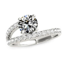 Round Old Mine Cut Natural Diamond Ring 4 Prong Split Shank 4 Carats