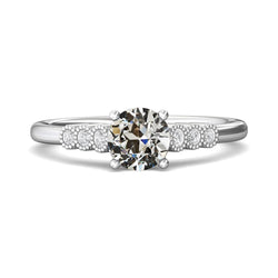 Round Old Mine Cut Natural Diamond Ring Prong Bezel Set Jewelry 2.50 Carats