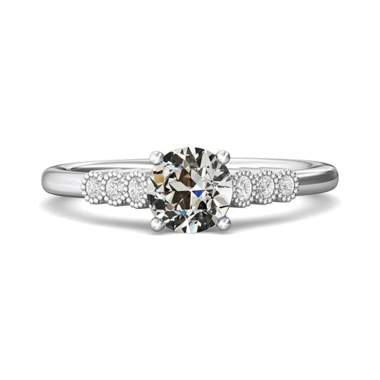Round Old Mine Cut Natural Diamond Ring Prong Bezel Set Jewelry 2.50 Carats